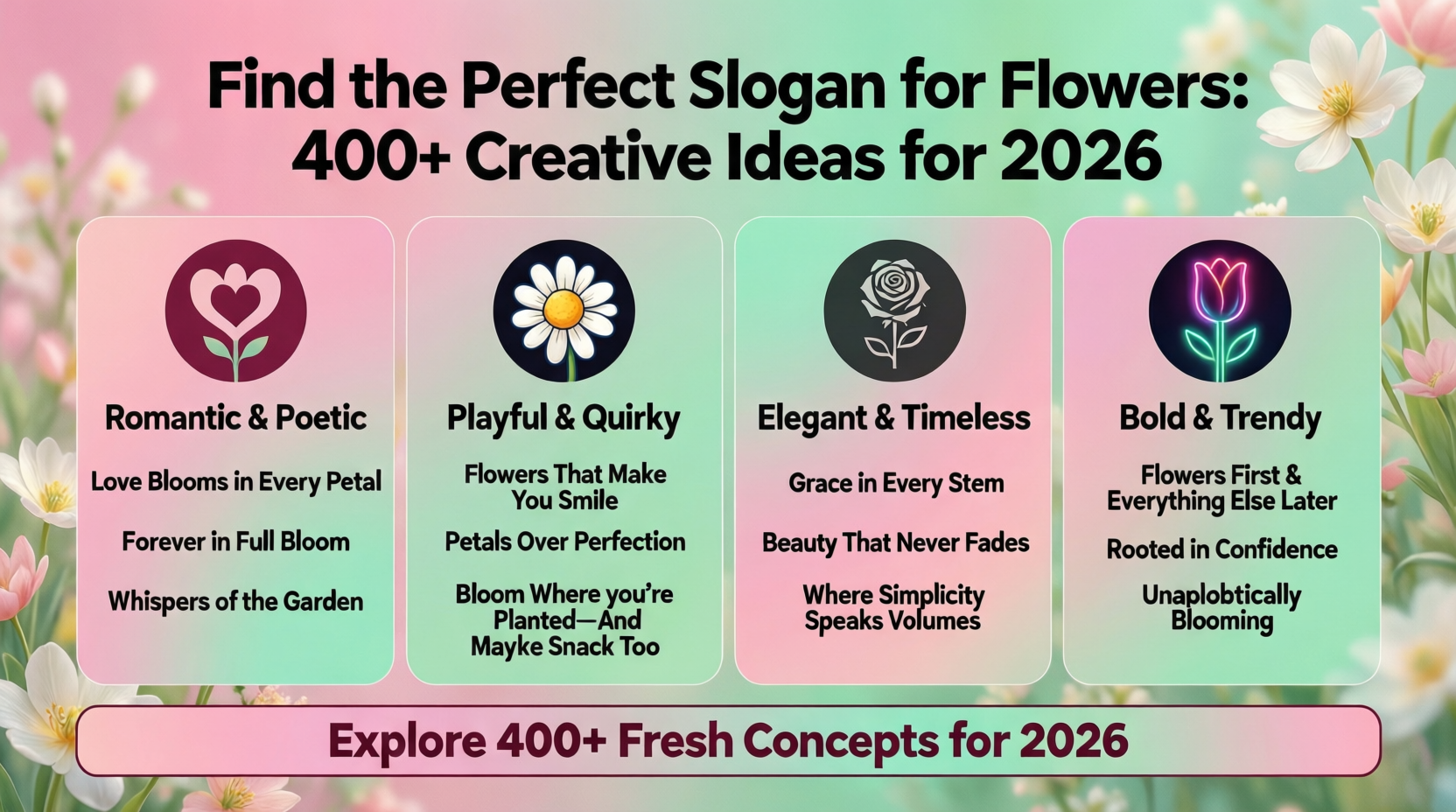 Find the Perfect Slogan for Flowers: 400+ Creative Ideas for 2026